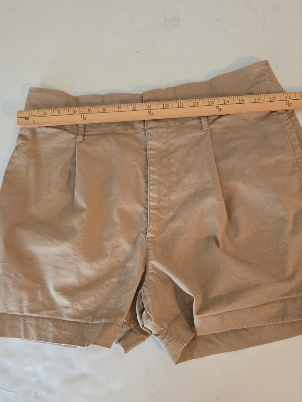 Lauren Ralph Lauren Classic High-Waist Khaki Tan Women’s Shorts Size 12 - Picture 7 of 10